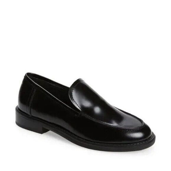 Steve Madden Larusso Loafer Women 8.5 Black Patent Leather Slip On Shoes ZPO2895 - Picture 1 of 12